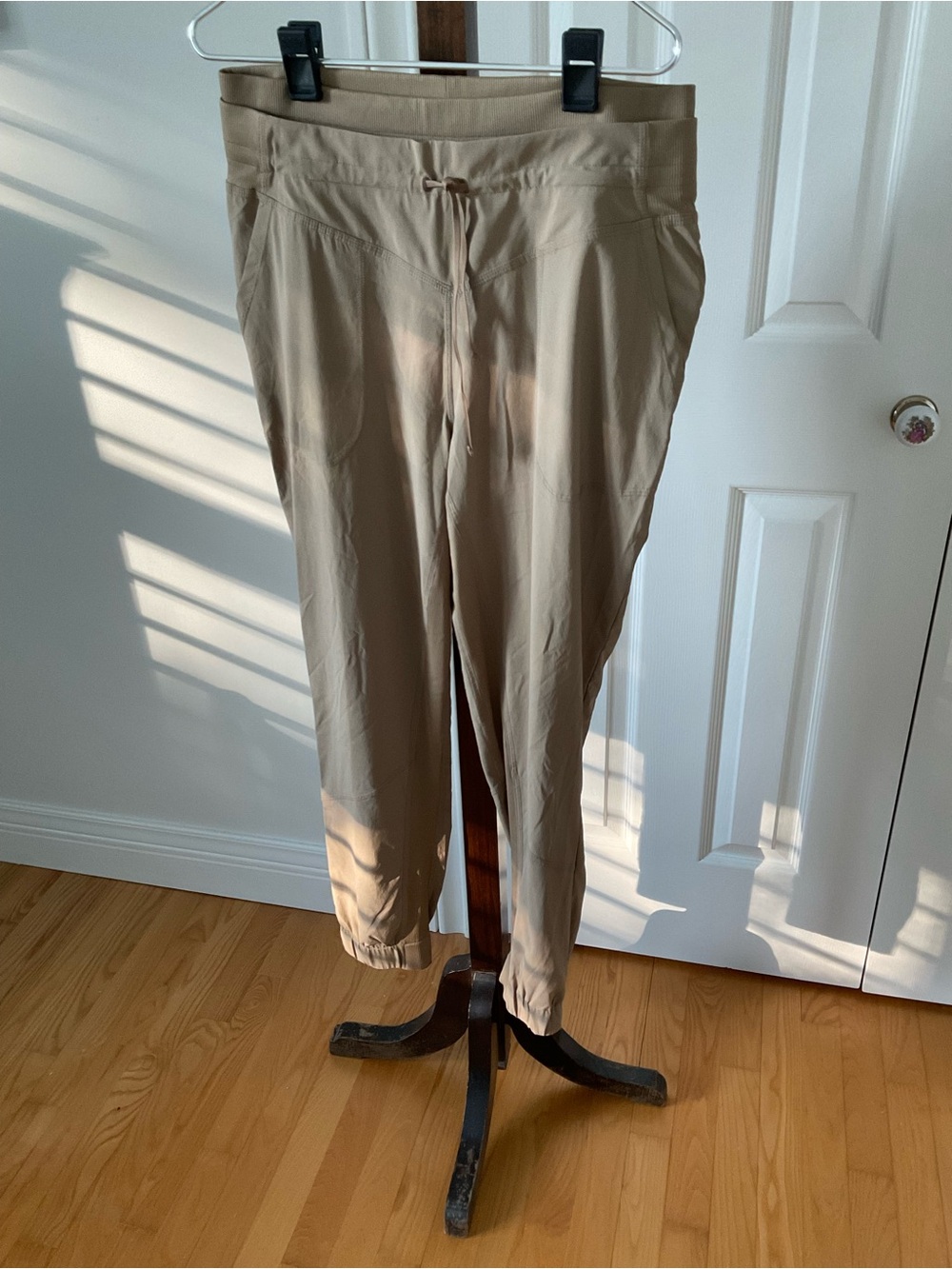 Women's Beige Drawstring Track Joggers